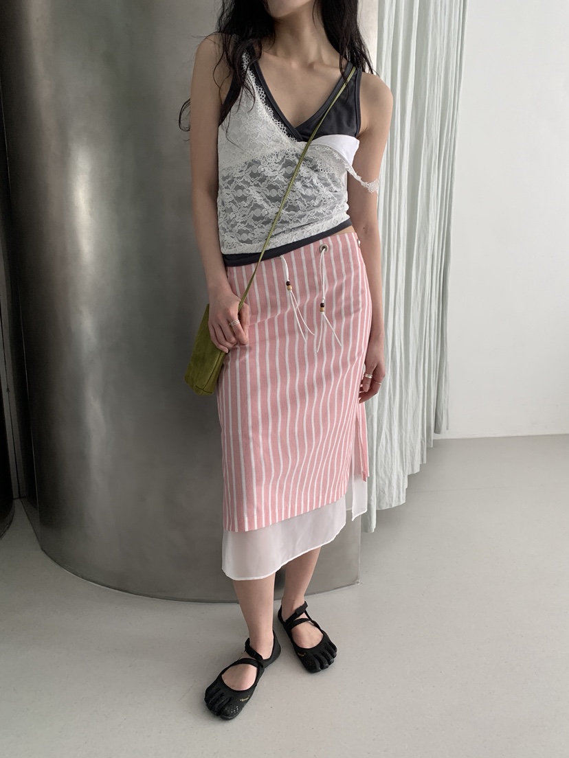 MURMUR東大門實拍女士新品人氣時尚26春夏半身裙中短裙含腰繩MURMUR半身裙/中短裙