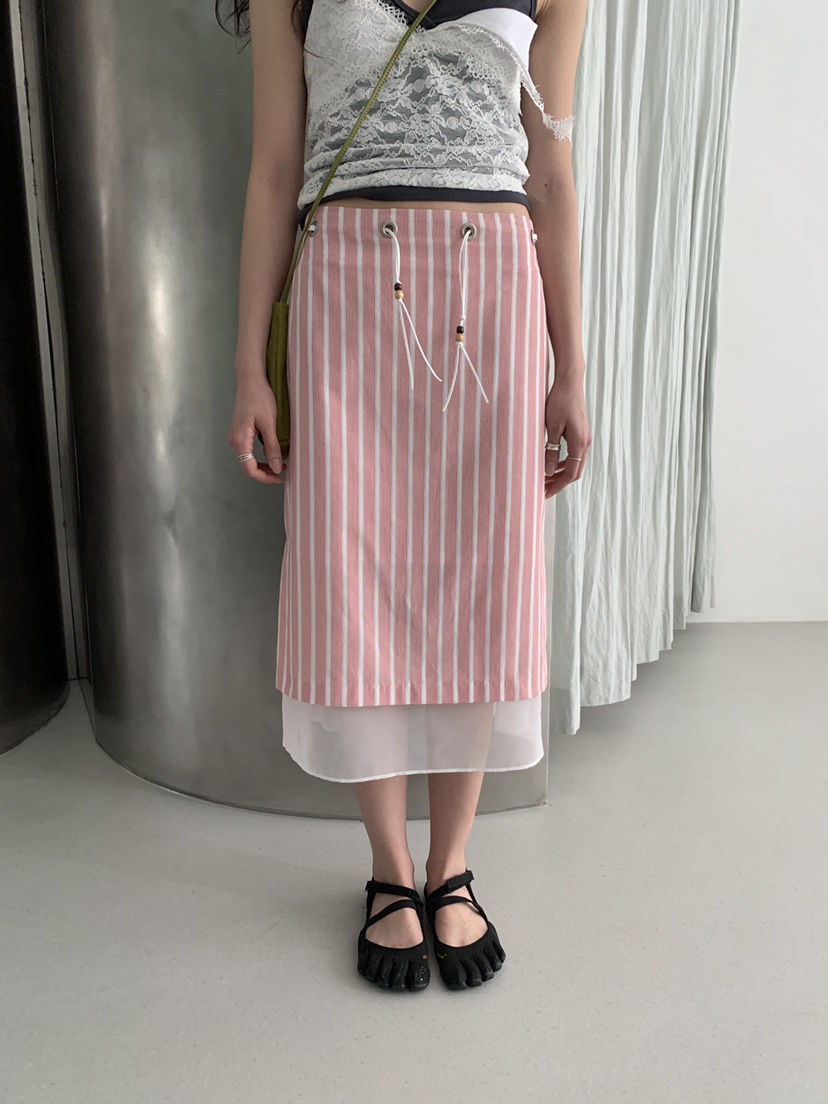 MURMUR東大門實拍女士新品人氣時尚26春夏半身裙中短裙含腰繩MURMUR半身裙/中短裙