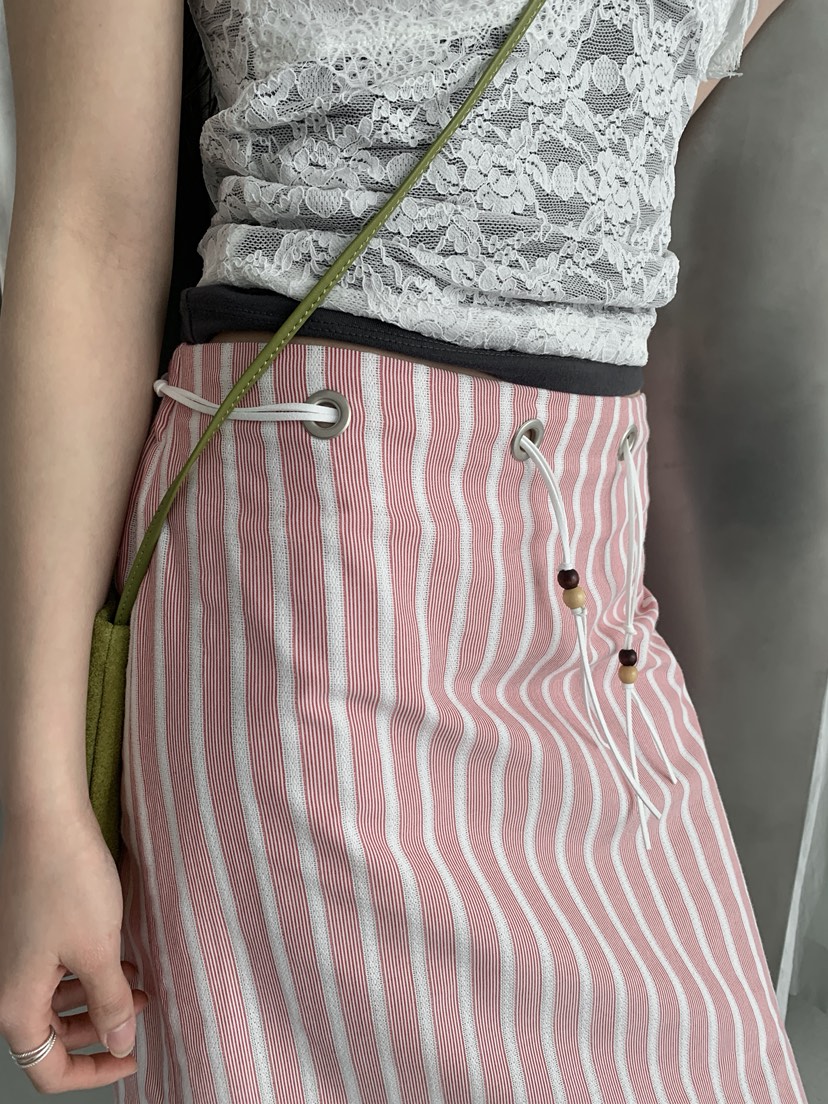 MURMUR東大門實拍女士新品人氣時尚26春夏半身裙中短裙含腰繩MURMUR半身裙/中短裙