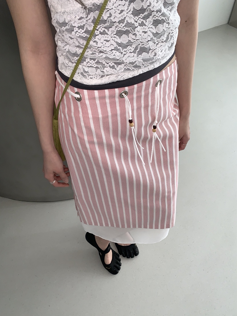 MURMUR東大門實拍女士新品人氣時尚26春夏半身裙中短裙含腰繩MURMUR半身裙/中短裙