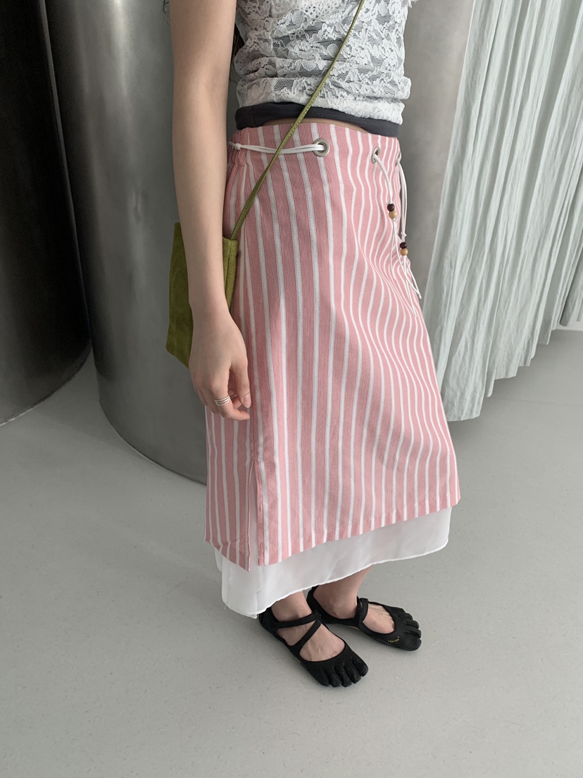 MURMUR東大門實拍女士新品人氣時尚26春夏半身裙中短裙含腰繩MURMUR半身裙/中短裙