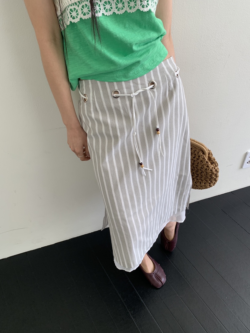 MURMUR東大門實拍女士新品人氣時尚26春夏半身裙中短裙含腰繩MURMUR半身裙/中短裙