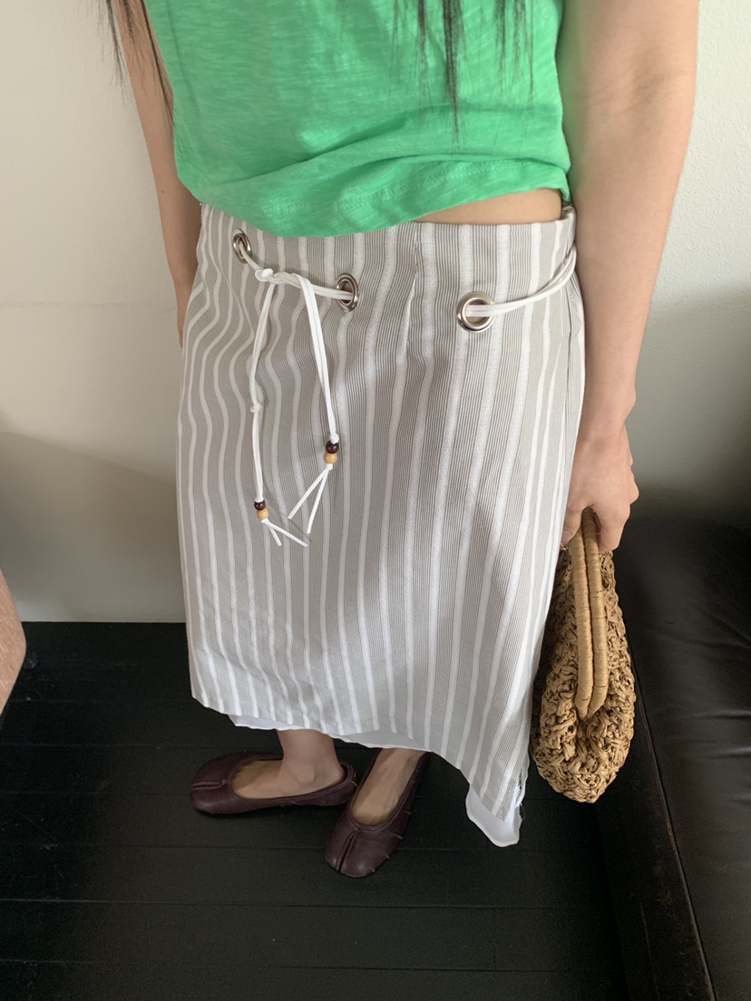 MURMUR東大門實拍女士新品人氣時尚26春夏半身裙中短裙含腰繩MURMUR半身裙/中短裙