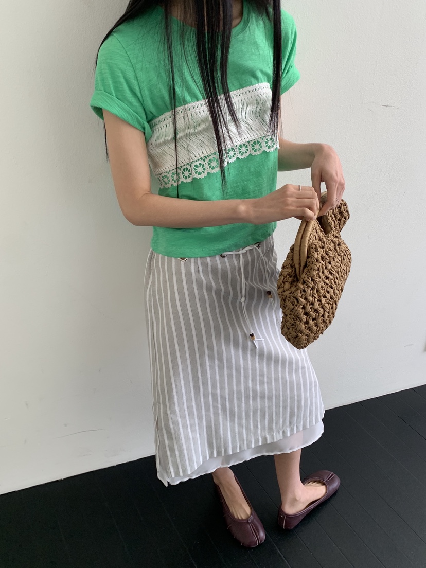 MURMUR東大門實拍女士新品人氣時尚26春夏半身裙中短裙含腰繩MURMUR半身裙/中短裙