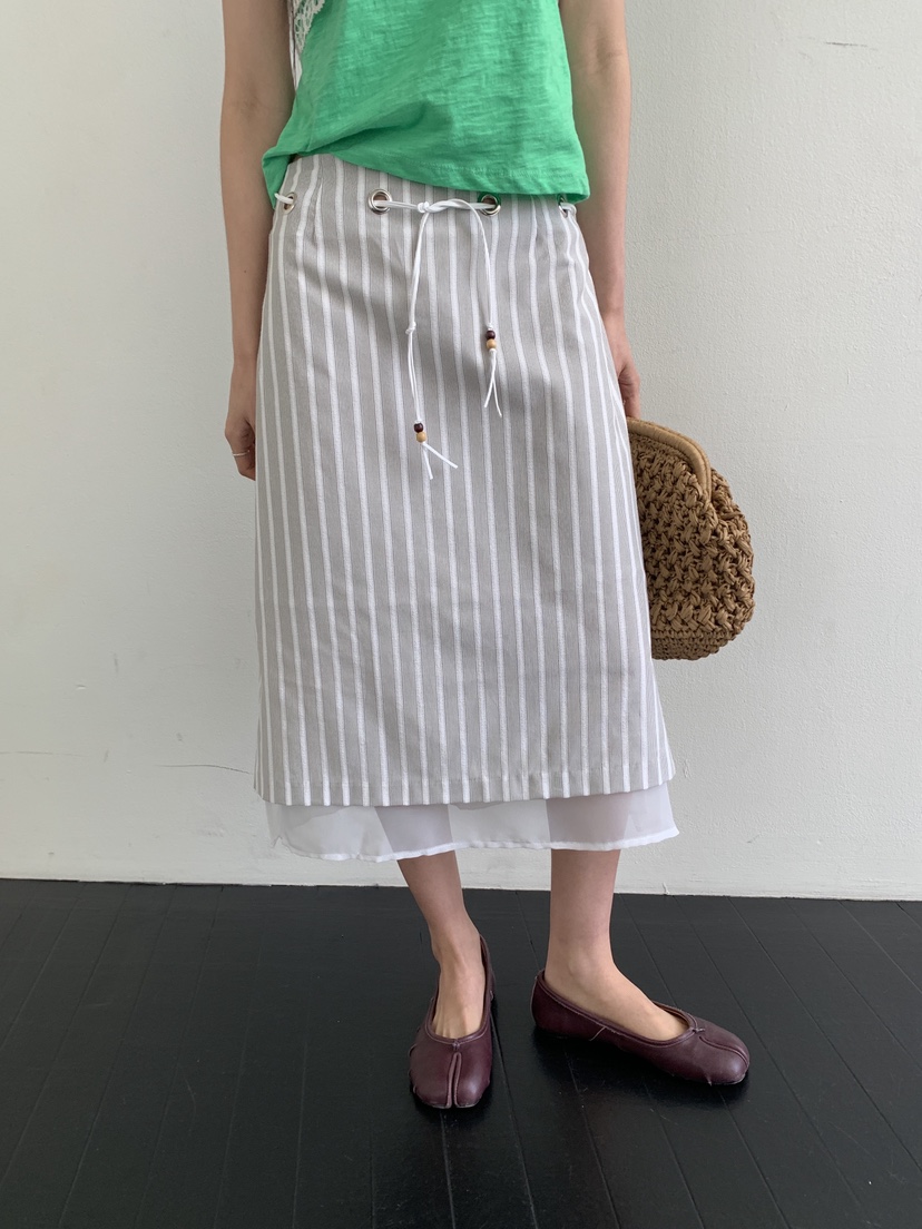 MURMUR東大門實拍女士新品人氣時尚26春夏半身裙中短裙含腰繩MURMUR半身裙/中短裙