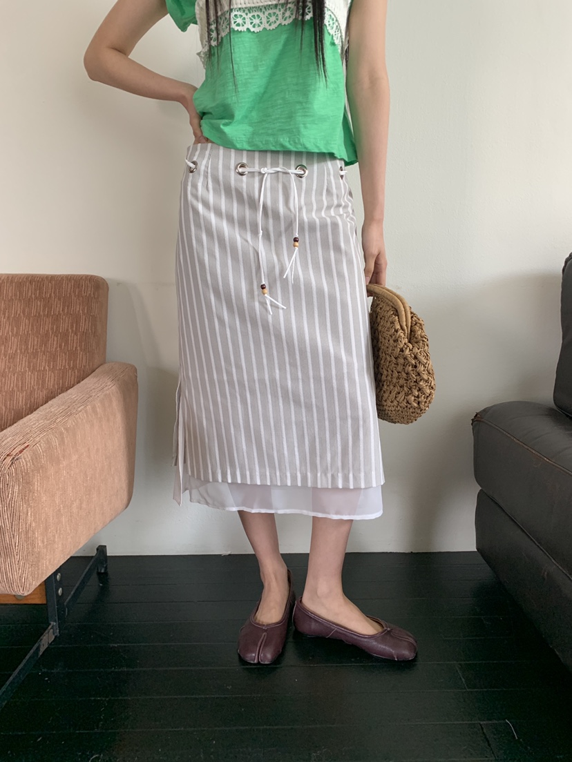 MURMUR東大門實拍女士新品人氣時尚26春夏半身裙中短裙含腰繩MURMUR半身裙/中短裙