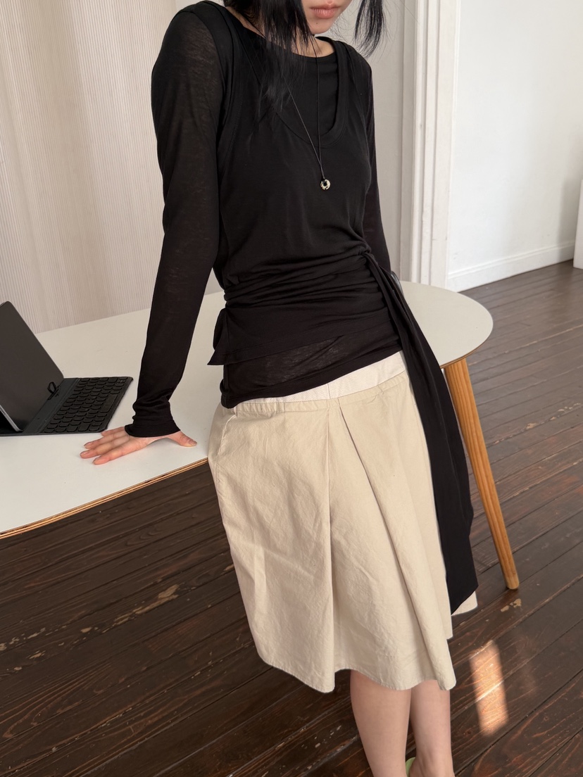 SUNDER MARKET東大門實拍女士新款26春夏休閑推薦長袖T恤SUNDER MARKET長袖T恤