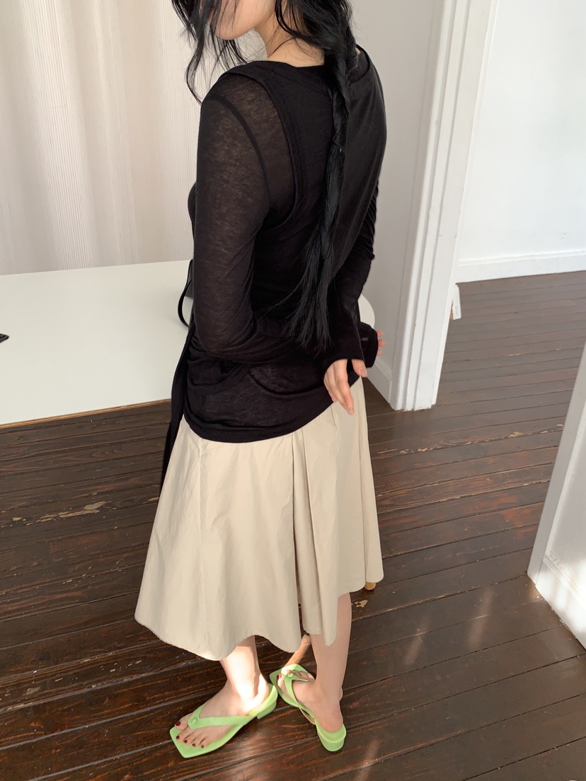 SUNDER MARKET東大門實拍女士新款26春夏休閑推薦長袖T恤SUNDER MARKET長袖T恤