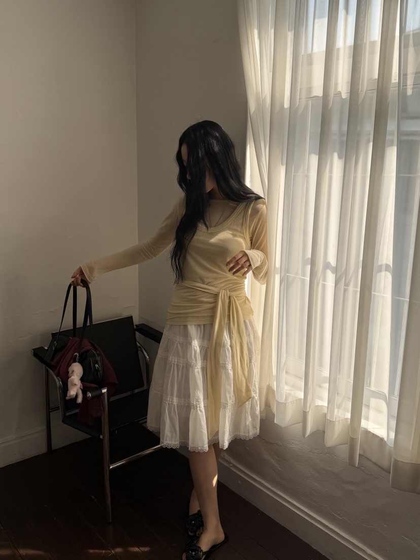 SUNDER MARKET東大門實拍女士新款26春夏休閑推薦長袖T恤SUNDER MARKET長袖T恤