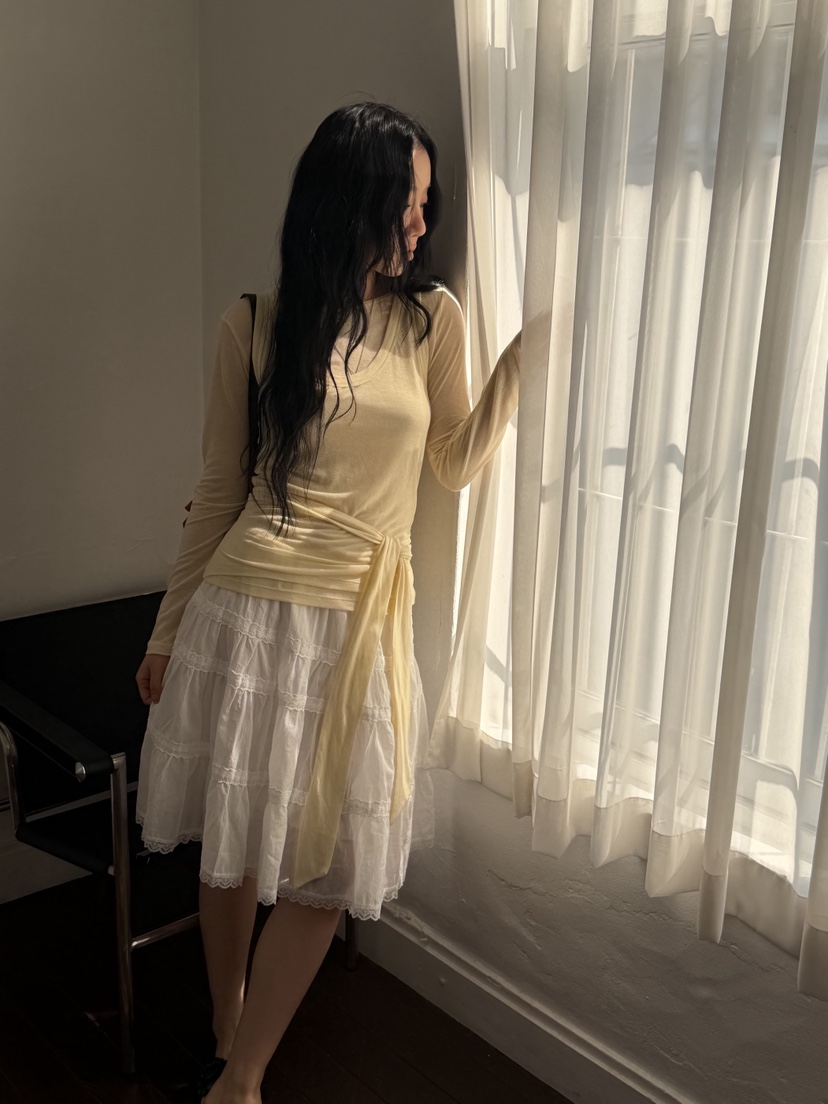 SUNDER MARKET東大門實拍女士新款26春夏休閑推薦長袖T恤SUNDER MARKET長袖T恤