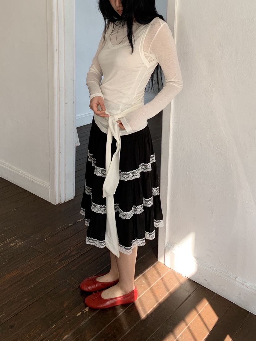 SUNDER MARKET東大門實拍女士新款26春夏休閑推薦長袖T恤SUNDER MARKET長袖T恤