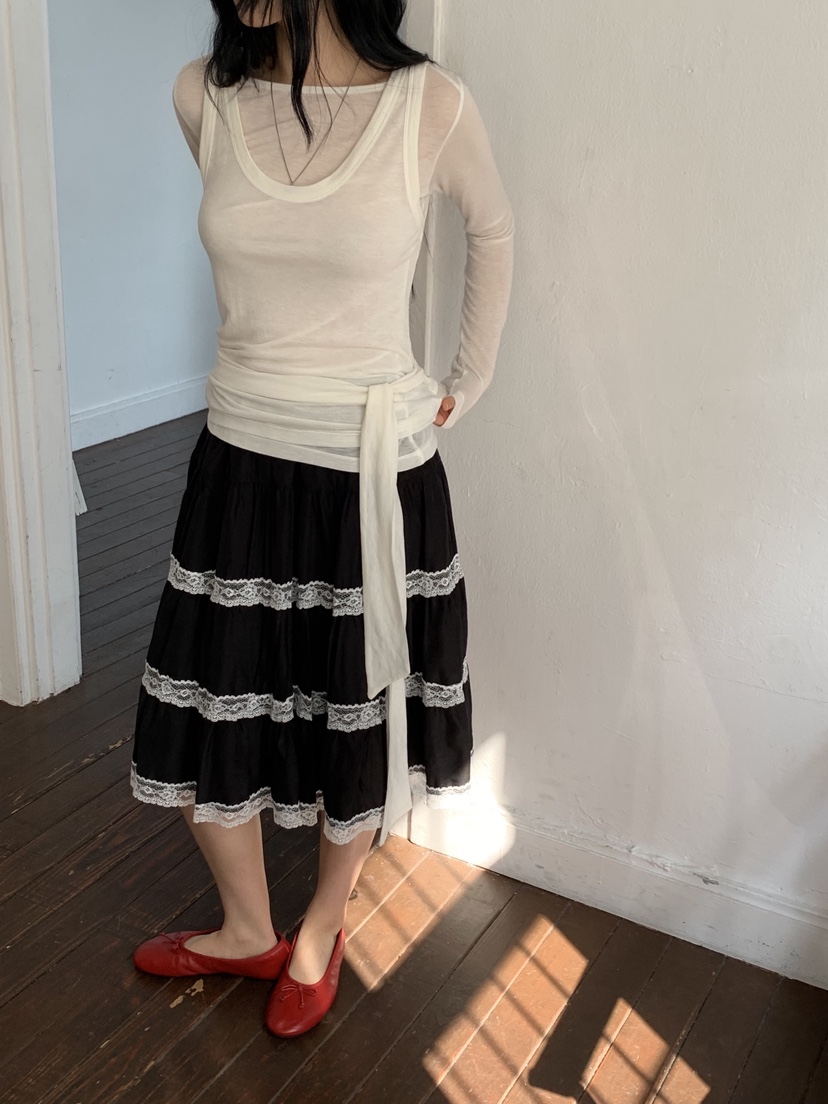 SUNDER MARKET東大門實拍女士新款26春夏休閑推薦長袖T恤SUNDER MARKET長袖T恤