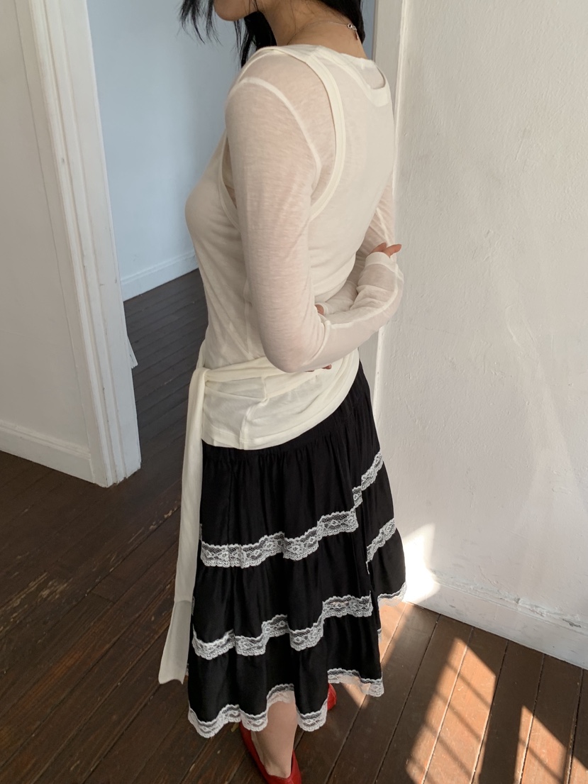 SUNDER MARKET東大門實拍女士新款26春夏休閑推薦長袖T恤SUNDER MARKET長袖T恤