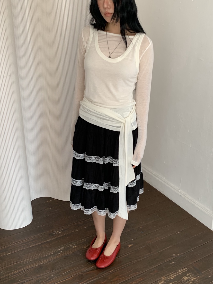 SUNDER MARKET東大門實拍女士新款26春夏休閑推薦長袖T恤SUNDER MARKET長袖T恤