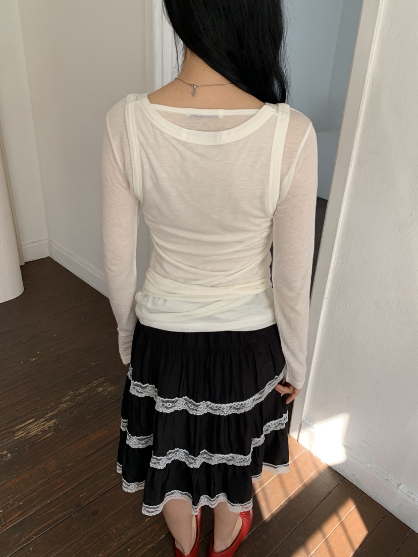 SUNDER MARKET東大門實拍女士新款26春夏休閑推薦長袖T恤SUNDER MARKET長袖T恤