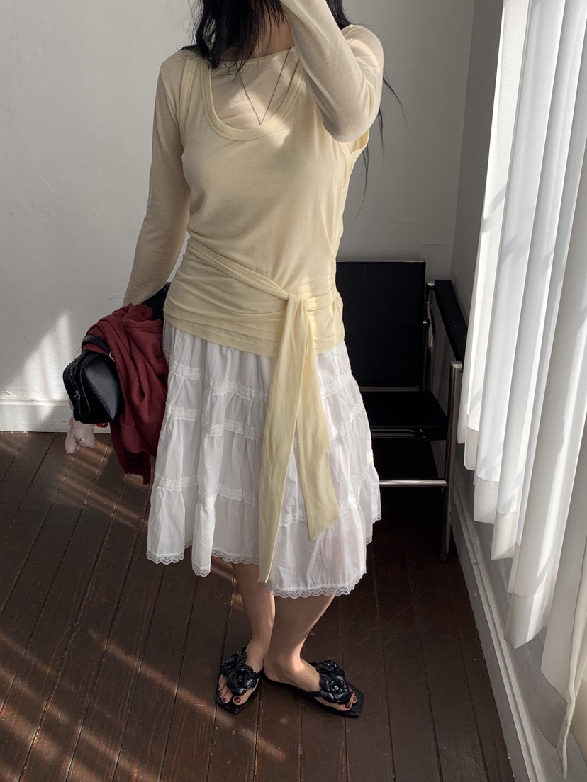 SUNDER MARKET東大門實拍女士新款26春夏休閑推薦長袖T恤SUNDER MARKET長袖T恤圖色3