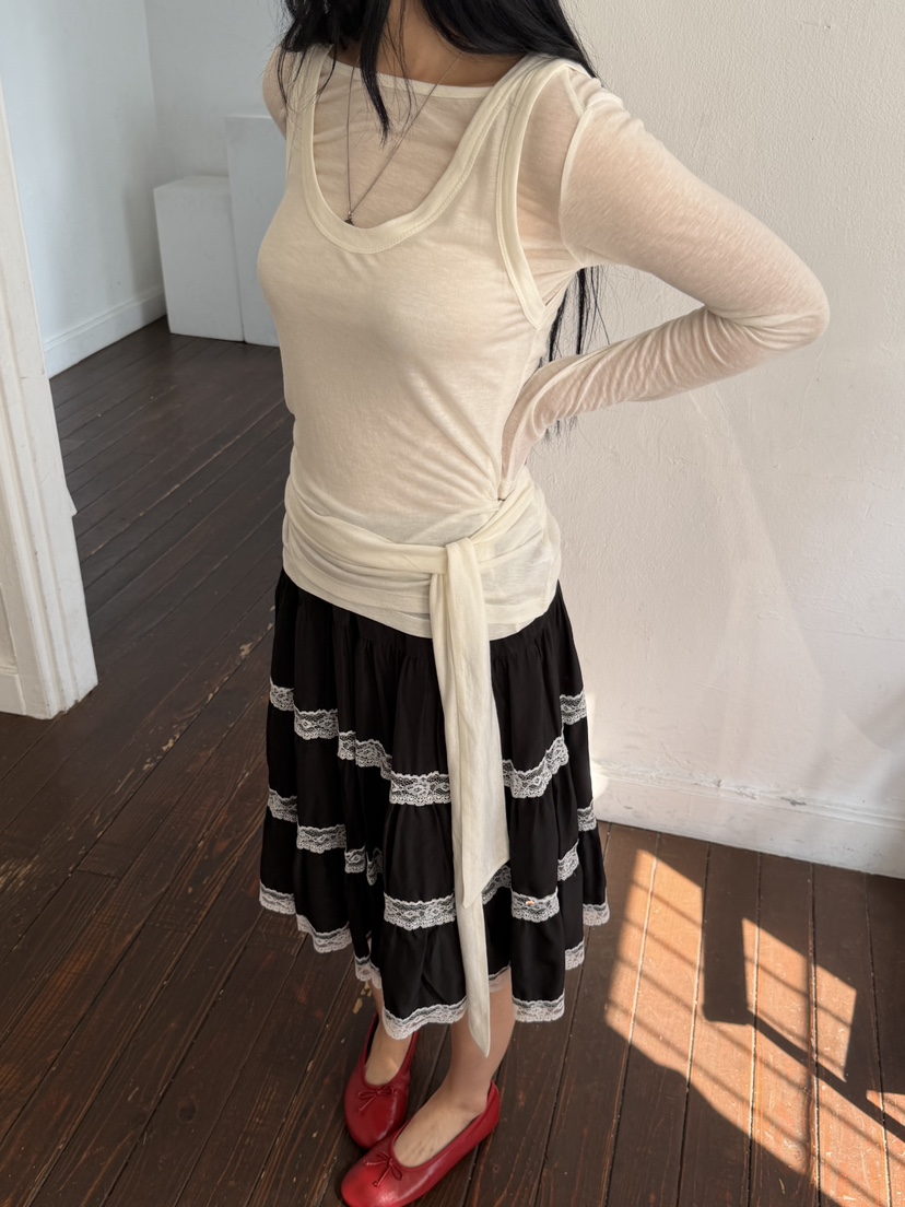 SUNDER MARKET東大門實拍女士新款26春夏休閑推薦長袖T恤SUNDER MARKET長袖T恤圖色4