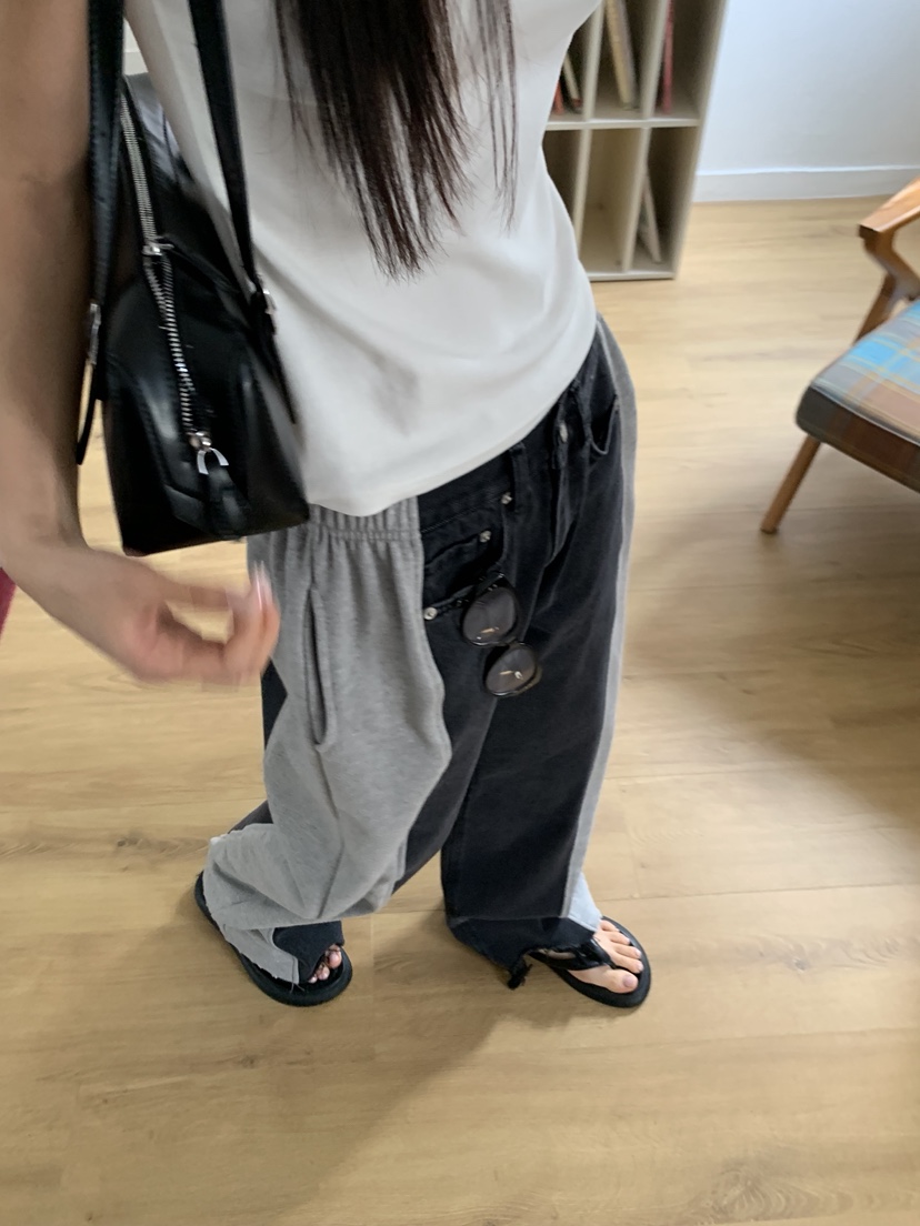 SUNDER MARKET東大門直郵女士新款人氣牛仔褲毛圈布復古SUNDER MARKET牛仔褲