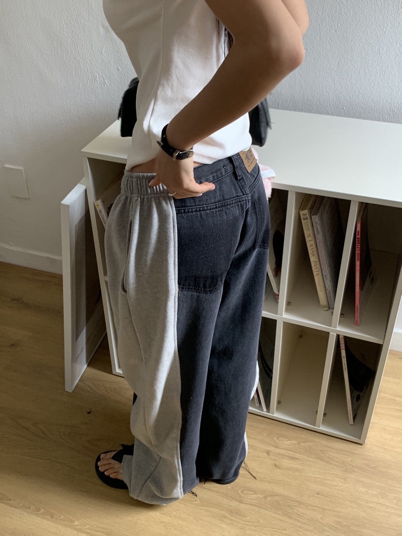 SUNDER MARKET東大門直郵女士新款人氣牛仔褲毛圈布復古SUNDER MARKET牛仔褲