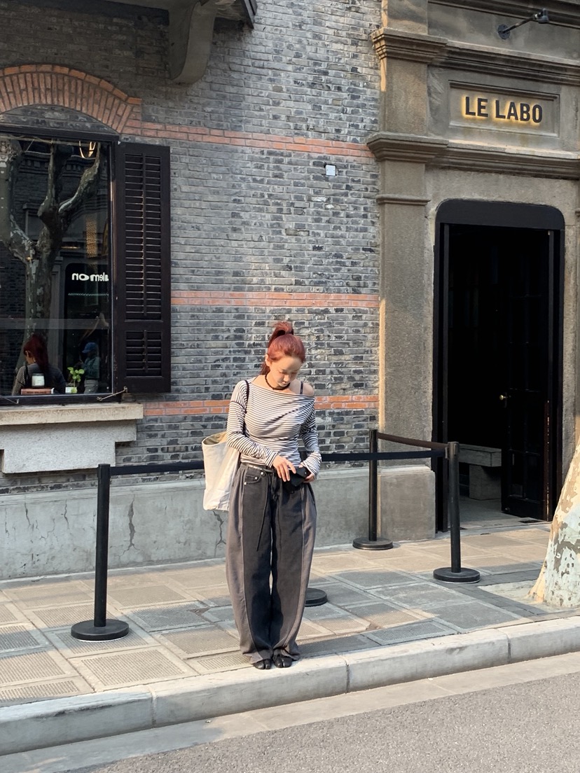 SUNDER MARKET東大門直郵女士新款人氣牛仔褲毛圈布復古SUNDER MARKET牛仔褲