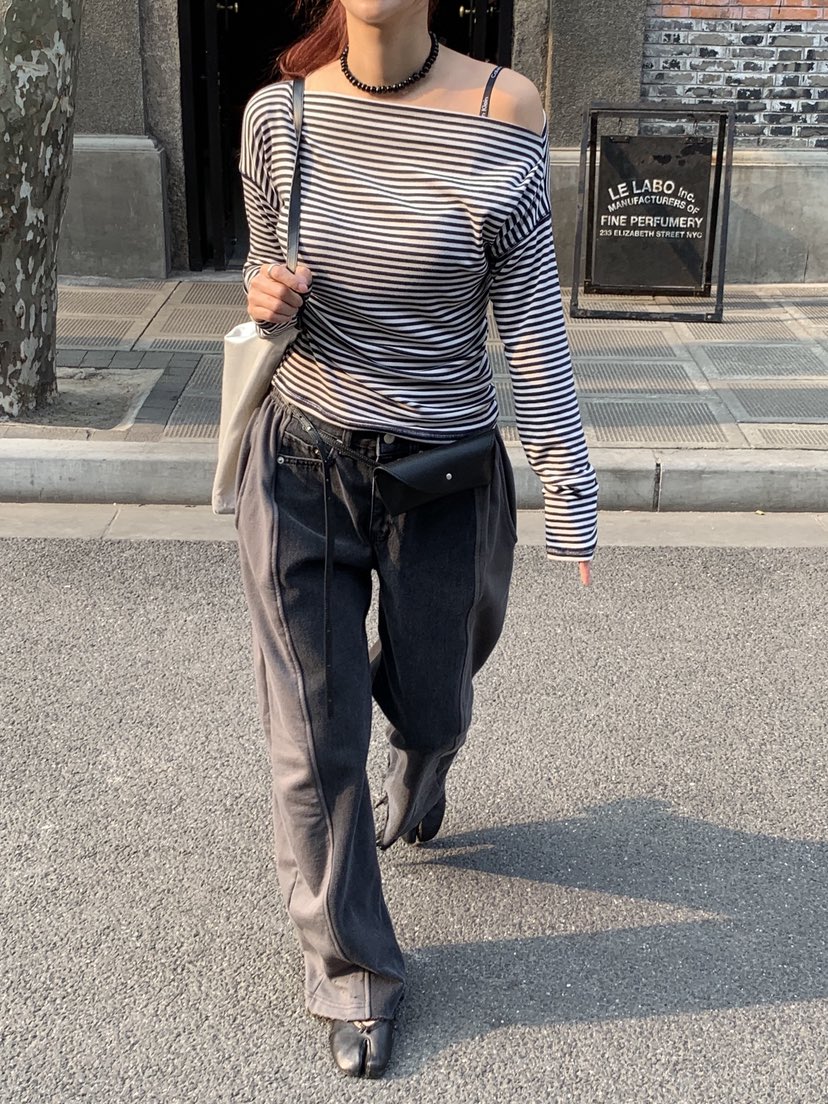 SUNDER MARKET東大門直郵女士新款人氣牛仔褲毛圈布復古SUNDER MARKET牛仔褲