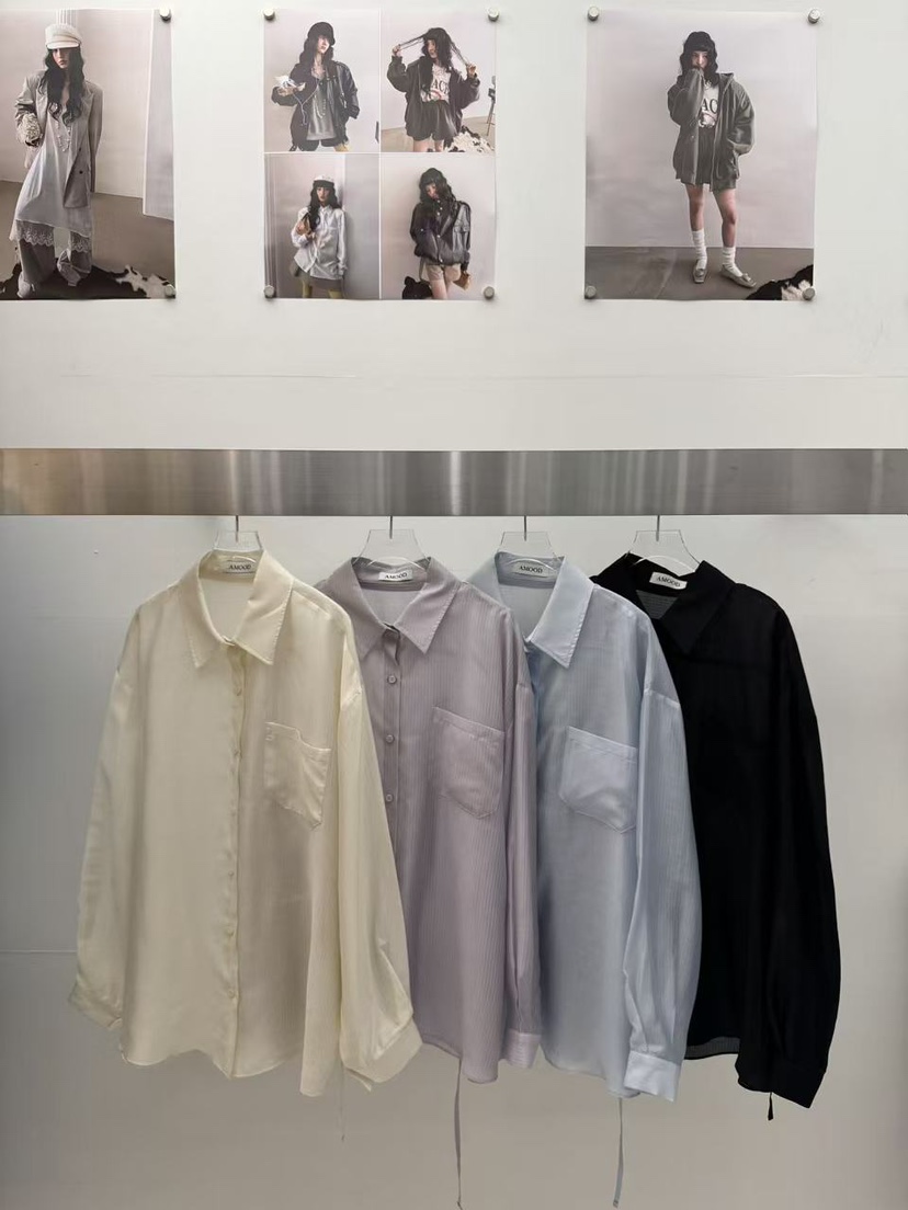 AMOOD東大門代購女士新品26春夏時尚襯衫蕾絲衫含腰繩腰帶AMOOD襯衫/蕾絲衫