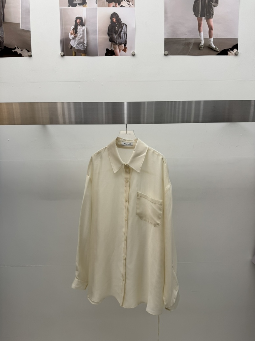 AMOOD東大門代購女士新品26春夏時尚襯衫蕾絲衫含腰繩腰帶AMOOD襯衫/蕾絲衫圖色1