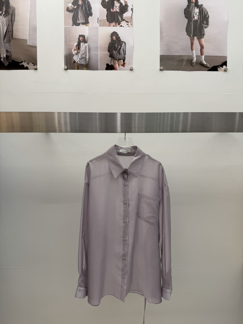 AMOOD東大門代購女士新品26春夏時尚襯衫蕾絲衫含腰繩腰帶AMOOD襯衫/蕾絲衫圖色2