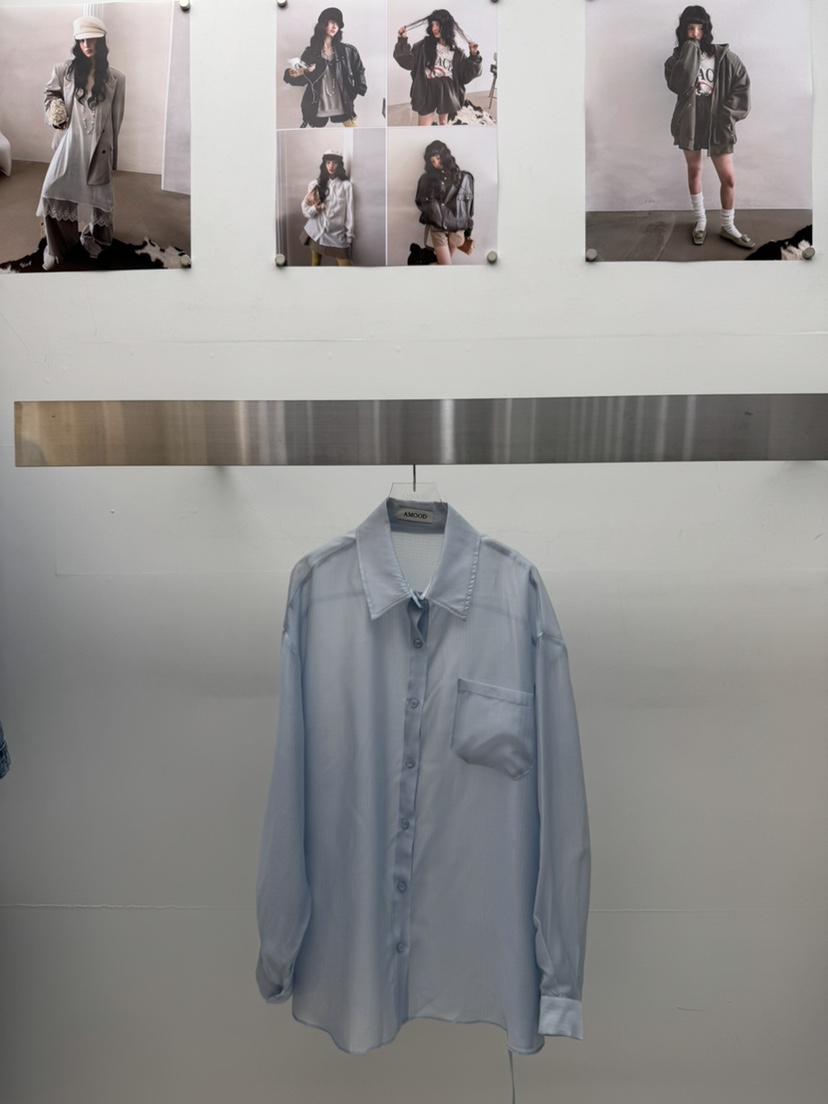 AMOOD東大門代購女士新品26春夏時尚襯衫蕾絲衫含腰繩腰帶AMOOD襯衫/蕾絲衫圖色3