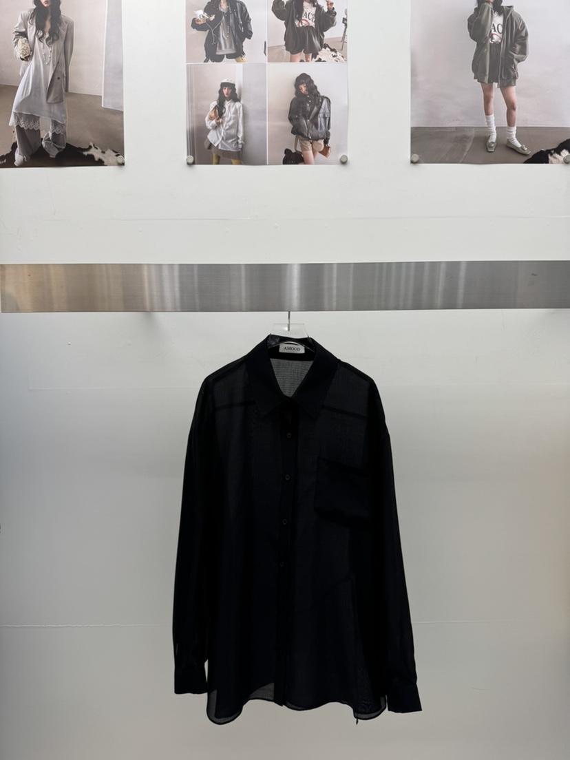 AMOOD東大門代購女士新品26春夏時尚襯衫蕾絲衫含腰繩腰帶AMOOD襯衫/蕾絲衫圖色4