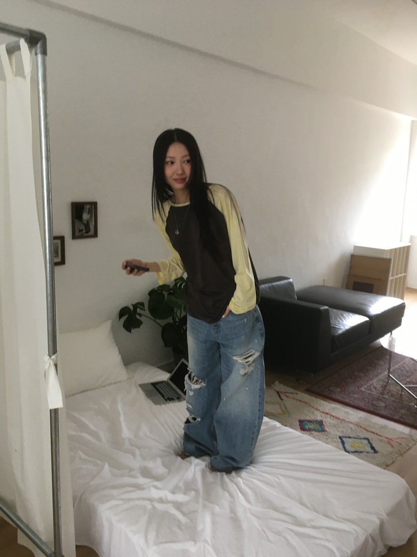 SUNDER MARKET東大門直郵女裝新品職業熱賣人氣長袖T恤天絲SUNDER MARKET長袖T恤