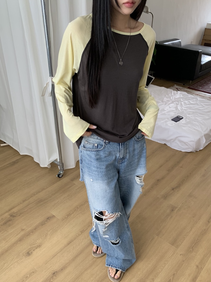 SUNDER MARKET東大門直郵女裝新品職業熱賣人氣長袖T恤天絲SUNDER MARKET長袖T恤