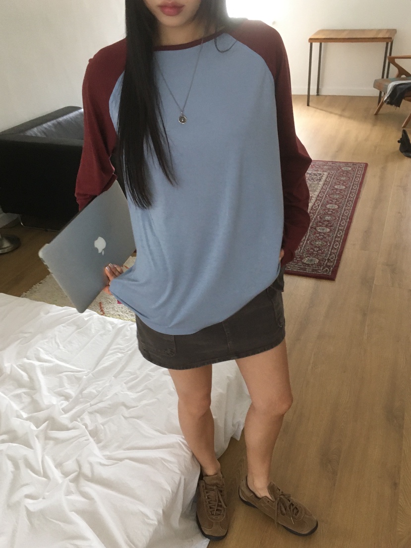 SUNDER MARKET東大門直郵女裝新品職業熱賣人氣長袖T恤天絲SUNDER MARKET長袖T恤圖色2