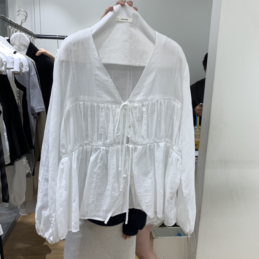 VERVEINE東大門實拍女裝新品人氣時尚職業真品襯衫蕾絲衫V領VERVEINE襯衫/蕾絲衫圖色1