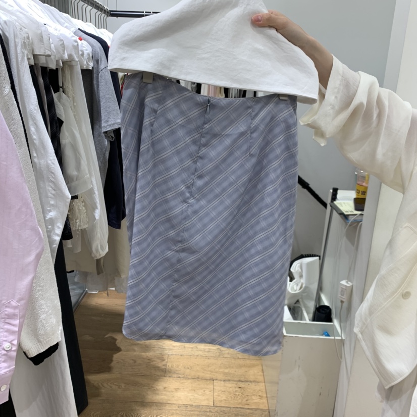 VERVEINE東大門直郵女裝新款真品休閑職業半身裙中短裙格紋VERVEINE半身裙/中短裙