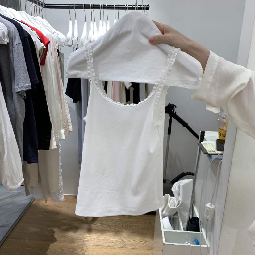 VERVEINE韓國代購女士新品時尚職業休閑真品吊帶背心蕾絲VERVEINE吊帶/背心
