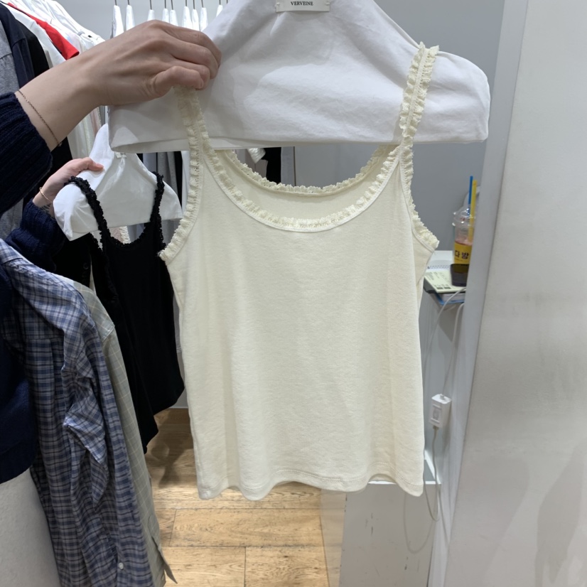 VERVEINE韓國代購女士新品時尚職業休閑真品吊帶背心蕾絲VERVEINE吊帶/背心圖色2