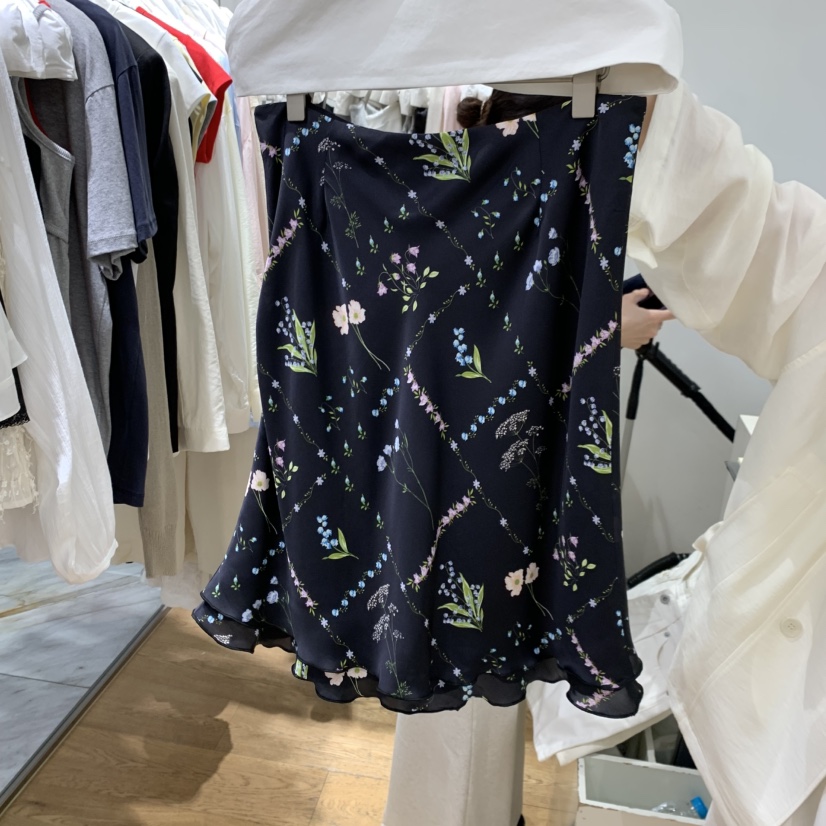 VERVEINE東大門實拍女裝新款休閑26春夏半身裙中短裙荷葉邊VERVEINE半身裙/中短裙