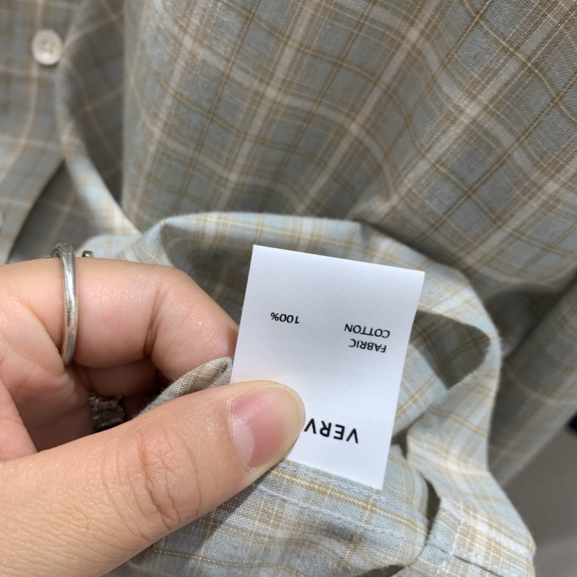 VERVEINE東大門代購女裝新品人氣休閑26春夏襯衫蕾絲衫格子VERVEINE襯衫/蕾絲衫