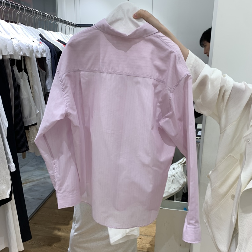 VERVEINE東大門直郵女士新品26春夏休閑職業襯衫蕾絲衫條紋VERVEINE襯衫/蕾絲衫