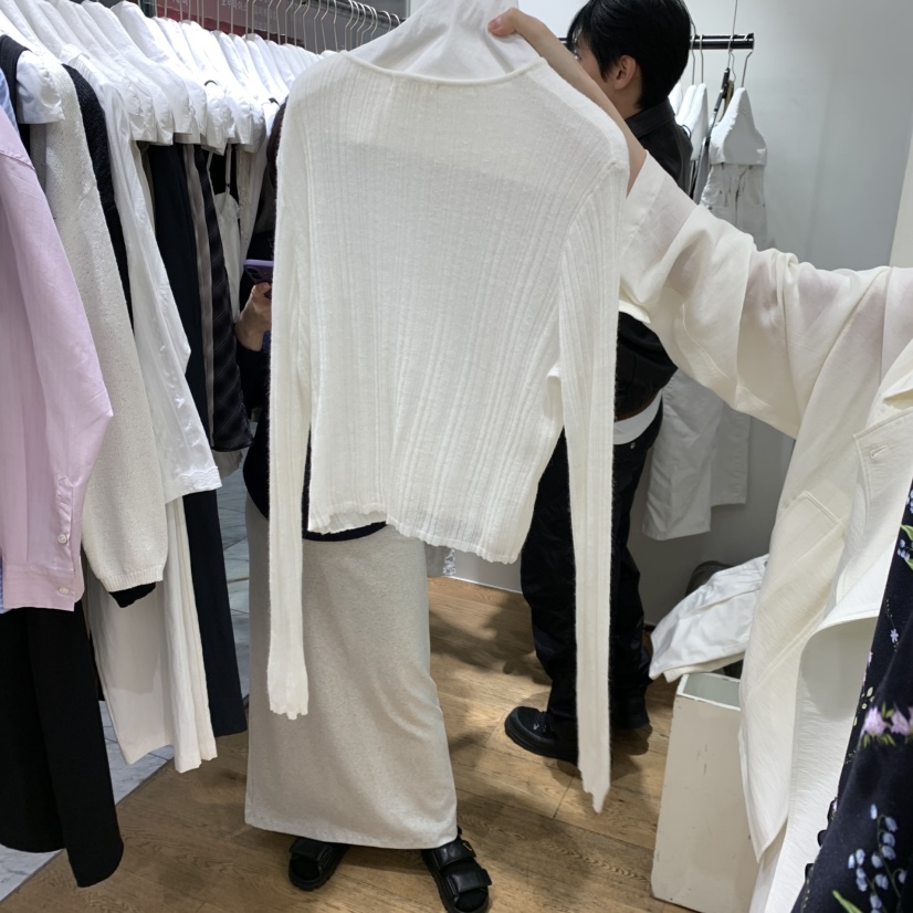 VERVEINE東大門實拍女士新款休閑人氣26春夏長袖T恤羊駝開衫VERVEINE長袖T恤