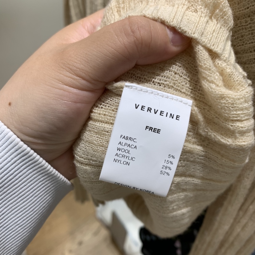 VERVEINE東大門實拍女士新款休閑人氣26春夏長袖T恤羊駝開衫VERVEINE長袖T恤
