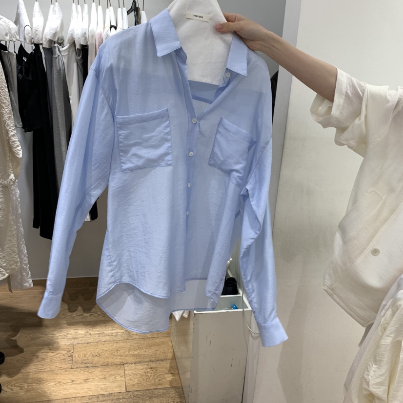 VERVEINE東大門實拍女士新款時尚人氣休閑襯衫蕾絲衫雙口袋VERVEINE襯衫/蕾絲衫圖色4