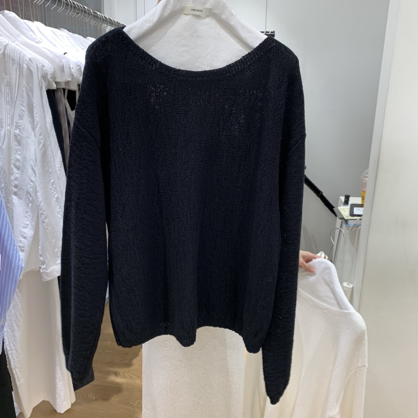 VERVEINE韓國直郵女士新款時尚推薦真品休閑職業針織衫船領VERVEINE針織衫圖色2