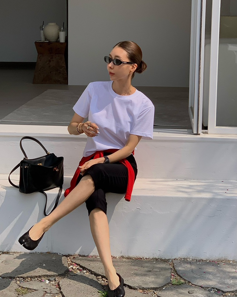 REVE CITE-L韓國直郵女士新品真品職業26春夏休閑T恤絲綢REVE CITE-LT恤