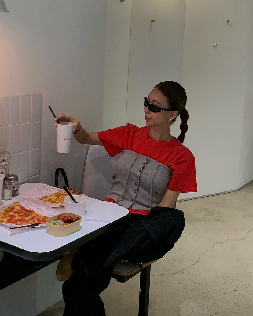 REVE CITE-L韓國直郵女士新品真品職業26春夏休閑T恤絲綢REVE CITE-LT恤