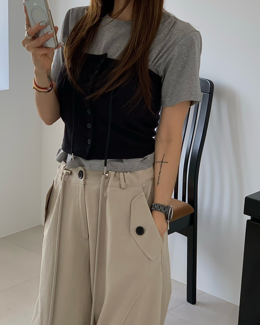 REVE CITE-L韓國直郵女士新品真品職業26春夏休閑T恤絲綢REVE CITE-LT恤