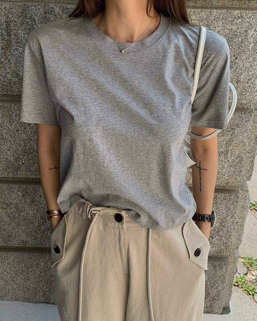 REVE CITE-L韓國直郵女士新品真品職業26春夏休閑T恤絲綢REVE CITE-LT恤