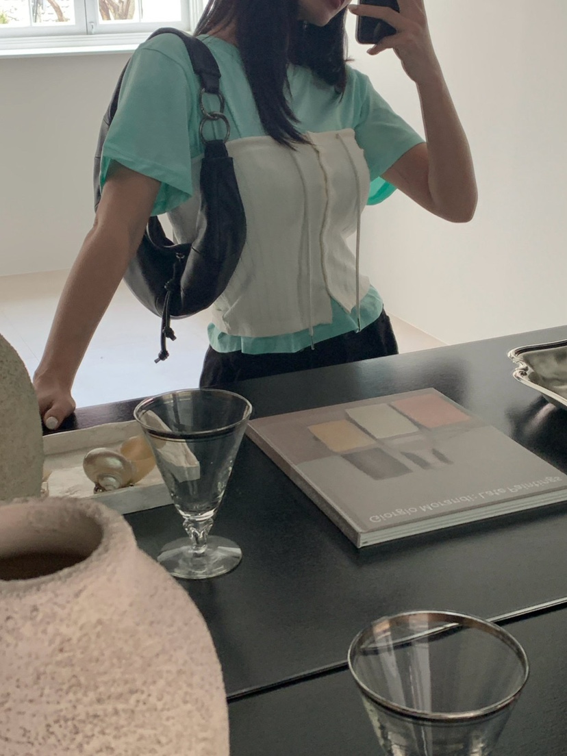 REVE CITE-L韓國直郵女士新品真品職業26春夏休閑T恤絲綢REVE CITE-LT恤