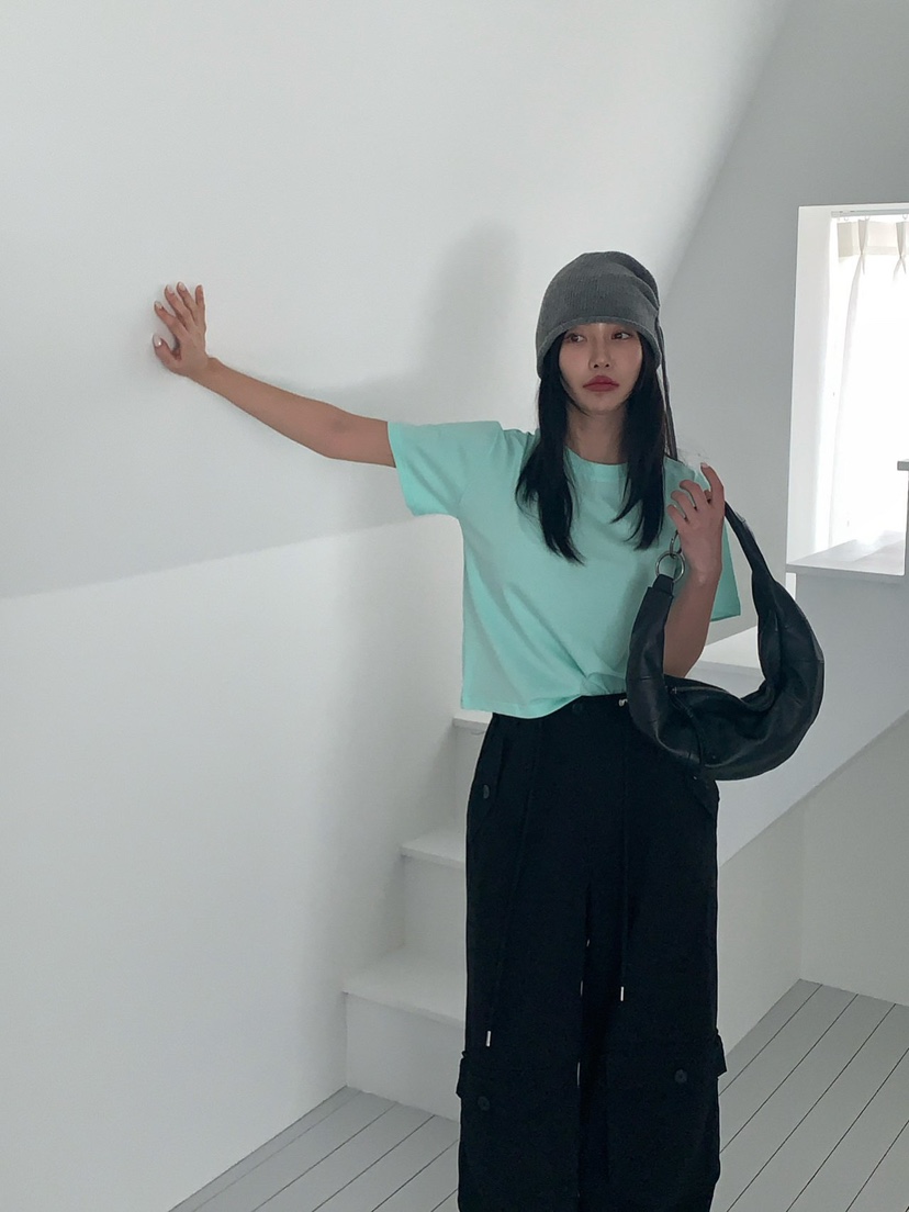 REVE CITE-L韓國直郵女士新品真品職業26春夏休閑T恤絲綢REVE CITE-LT恤